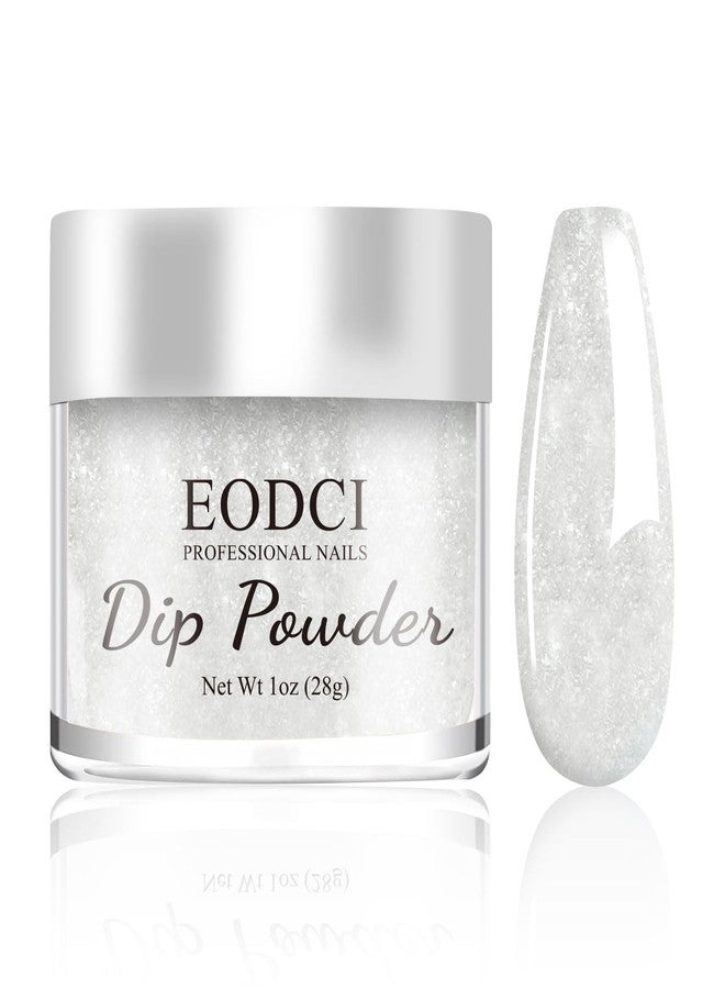 EODCI Glitter White Dip Powder, 1OZ Pro Nail Dip Powder for French Manicure Nail Starter & Professional Home DIY Salon Use Party Festival Gift Keep Long-lasting Dip Nails - Image 1